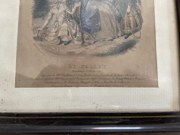 Tavola di moda nota come incisione di una signora, XIX secolo-Gravure de mode dite gravure de dame 19ème siècle – Image 4