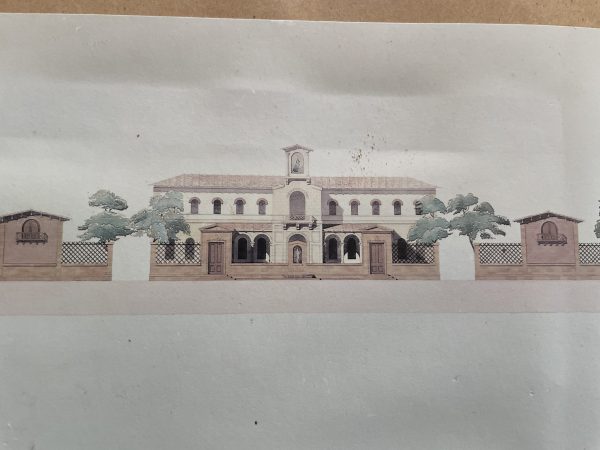 Riproduzione incorniciata di una sezione di edificio, opera di un architetto-Reproduction encadrée Coupe de batiment travail d'architecte – Image 4