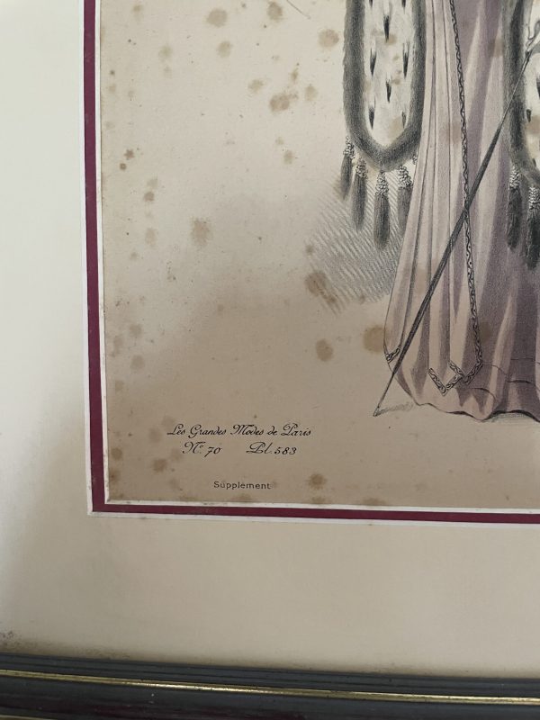 Tavola di moda di Parigi, XIX secolo-Gravure de mode Paris 19ème siècle – Image 2