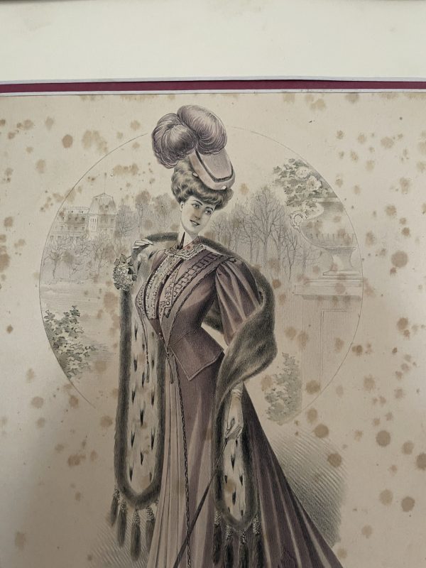 Tavola di moda di Parigi, XIX secolo-Gravure de mode Paris 19ème siècle – Image 3