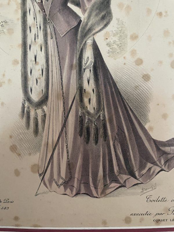 Tavola di moda di Parigi, XIX secolo-Gravure de mode Paris 19ème siècle – Image 4