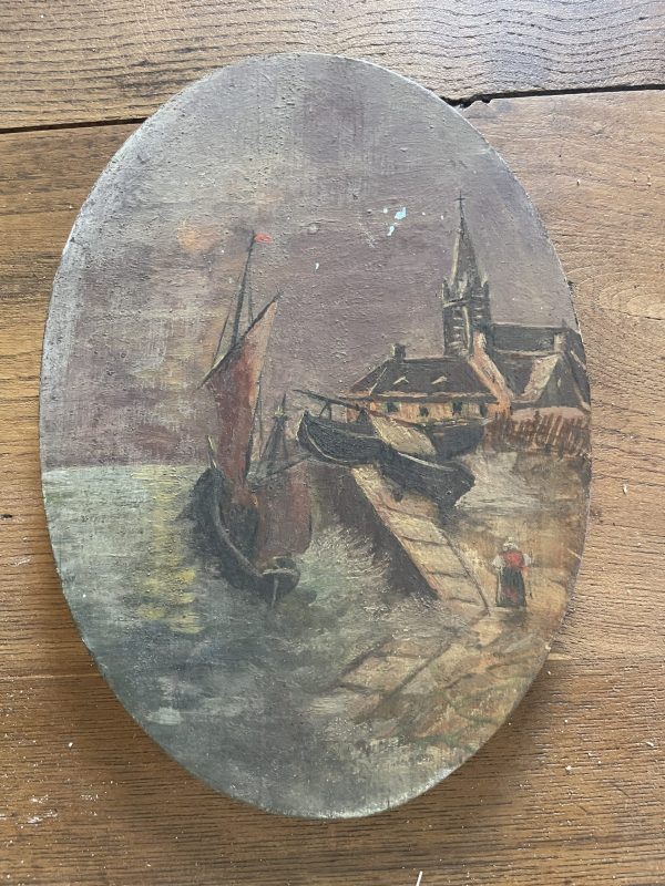Marina su legno Francia XIX secolo-Marine sur bois France 19ème siècle – Image 9