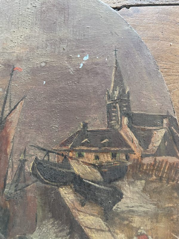 Marina su legno Francia XIX secolo-Marine sur bois France 19ème siècle – Image 8