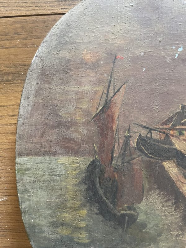 Marina su legno Francia XIX secolo-Marine sur bois France 19ème siècle – Image 5