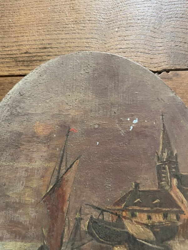 Marina su legno Francia XIX secolo-Marine sur bois France 19ème siècle – Image 4
