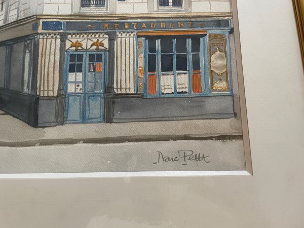 Acquerello incorniciato firmato Chez Julien Paris-Aquarelle encadrée signée Chez Julien Paris – Image 8