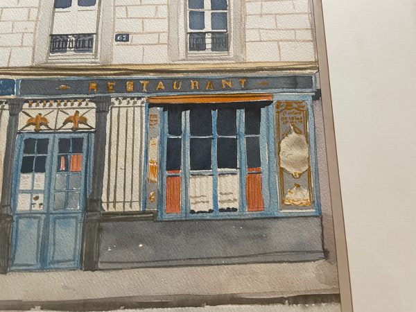 Acquerello incorniciato firmato Chez Julien Paris-Aquarelle encadrée signée Chez Julien Paris – Image 7