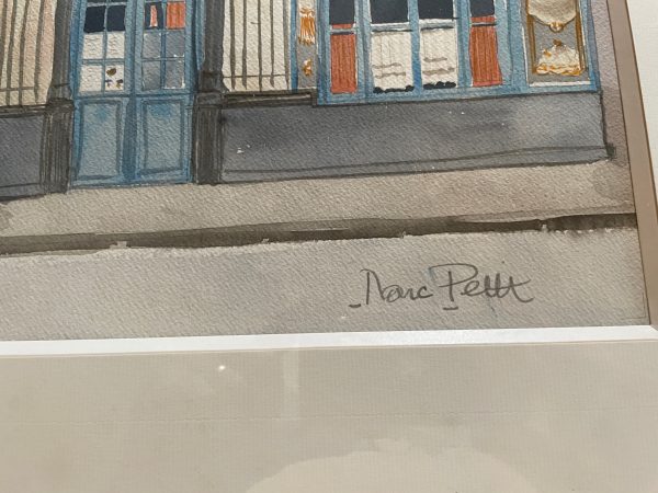 Acquerello incorniciato firmato Chez Julien Paris-Aquarelle encadrée signée Chez Julien Paris – Image 6