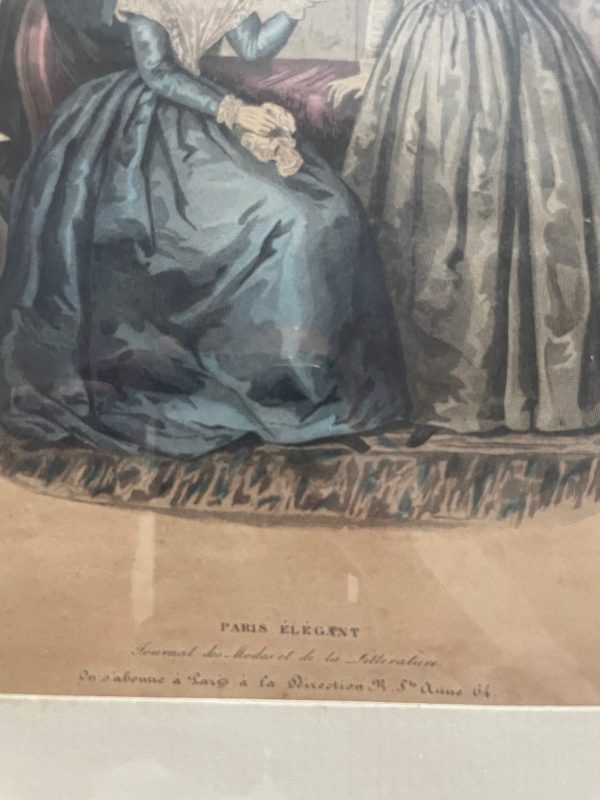 Incisione incorniciata di moda parigina del XIX secolo-Gravure de mode parisienne encadrée 19ème siècle – Image 7