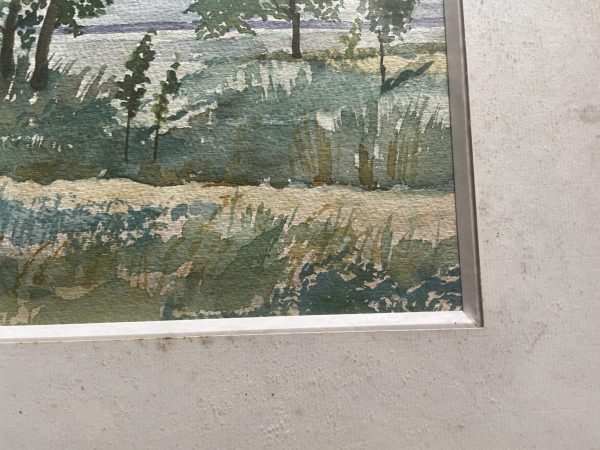 Aquarelle encadrée signée Baie de Somme au Cap Hornu-Acquerello incorniciato firmato Baie de Somme a Cap Hornu – Image 5