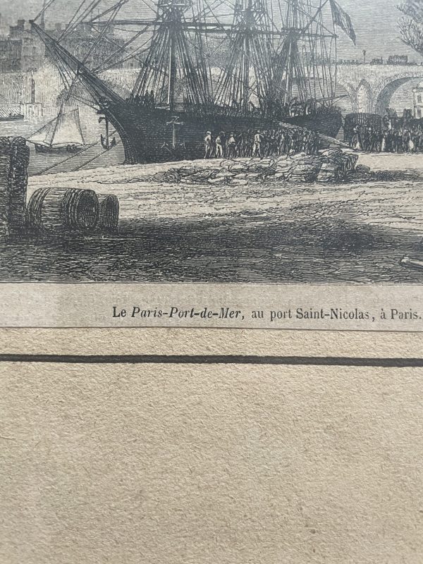 Incisione incorniciata Parigi - Porto marittimo - Gravure encadrée Paris -Port de Mer – Image 4
