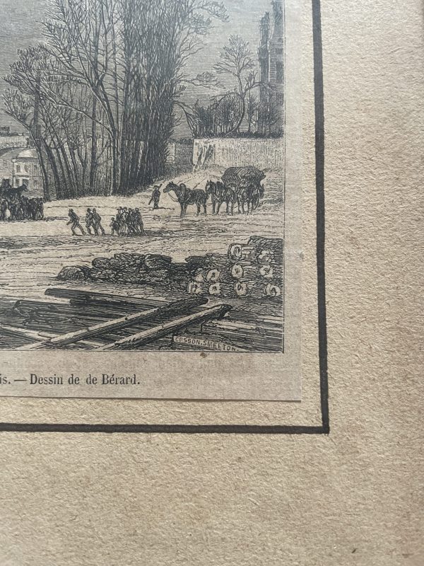 Incisione incorniciata Parigi - Porto marittimo - Gravure encadrée Paris -Port de Mer – Image 5