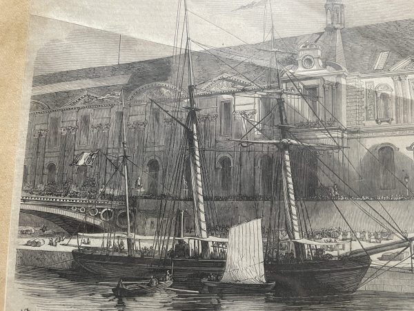 Gravure encadrée Port Saint Nicolas Paris-Incizione incorniciato Port Saint Nicolas Paris - barca sulla Seine ( – Image 2