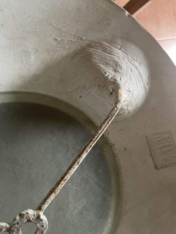 ARLUS, lampadario in gesso di design, circa 1950, marchio intaglio-ARLUS, Lustre design en plâtre, circa 1950, marque en creux – Image 3