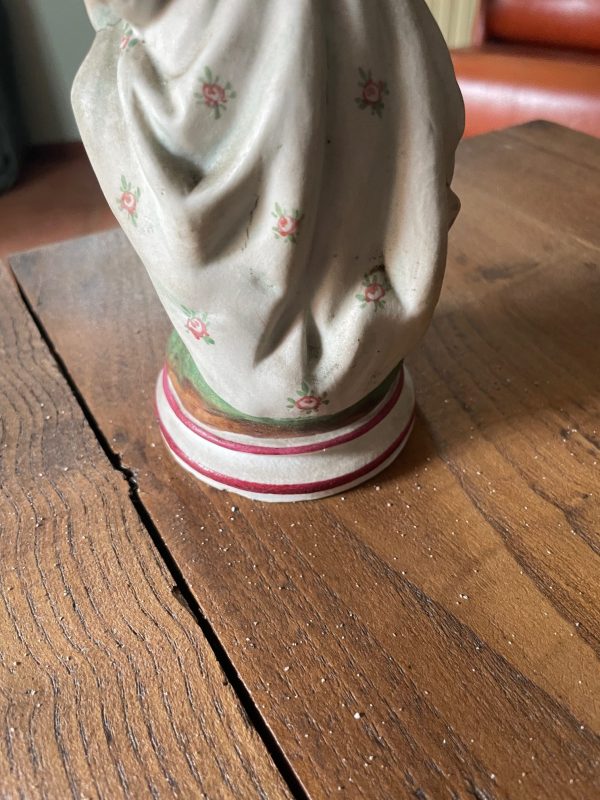 Figurine en biscuit polychrome de Saxe jeune femme-Statuina in bisquit policroma raffigurante un giovane donna della Sassonia – Image 3