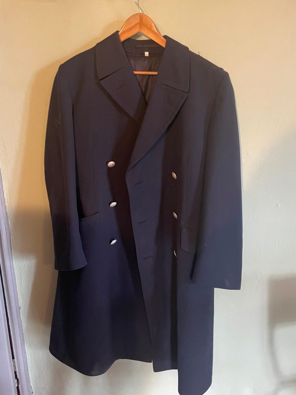 Cappotto blu originale della Bundeswehr Luftwaffe - esercito tedesco doppiopetto in cotone-Manteau original de la Bundeswehr Luftwaffe bleu - Coton à double boutonnage de l’armée allemande – Image 10