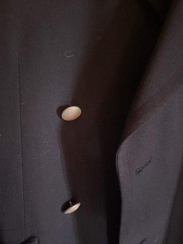 Cappotto blu originale della Bundeswehr Luftwaffe - esercito tedesco doppiopetto in cotone-Manteau original de la Bundeswehr Luftwaffe bleu - Coton à double boutonnage de l’armée allemande – Image 9