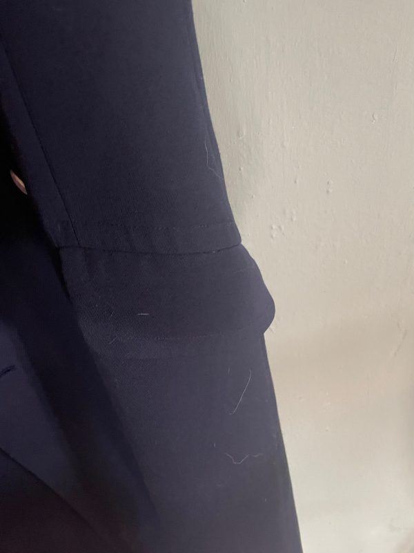 Cappotto blu originale della Bundeswehr Luftwaffe - esercito tedesco doppiopetto in cotone-Manteau original de la Bundeswehr Luftwaffe bleu - Coton à double boutonnage de l’armée allemande – Image 5
