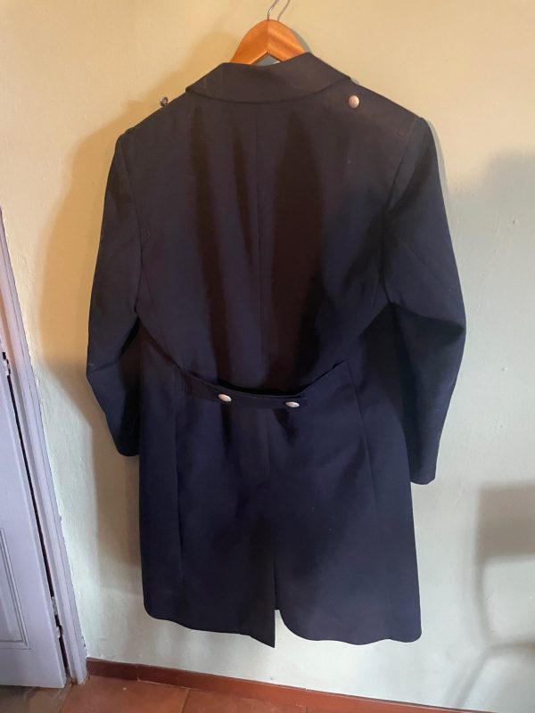 Cappotto blu originale della Bundeswehr Luftwaffe - esercito tedesco doppiopetto in cotone-Manteau original de la Bundeswehr Luftwaffe bleu - Coton à double boutonnage de l’armée allemande – Image 2