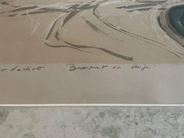 Prova d'artista incorniciata firmata Beaumont en Auge Normandia-Epreuve d'artiste encadrée signée Beaumont en Auge Normandie – Image 4