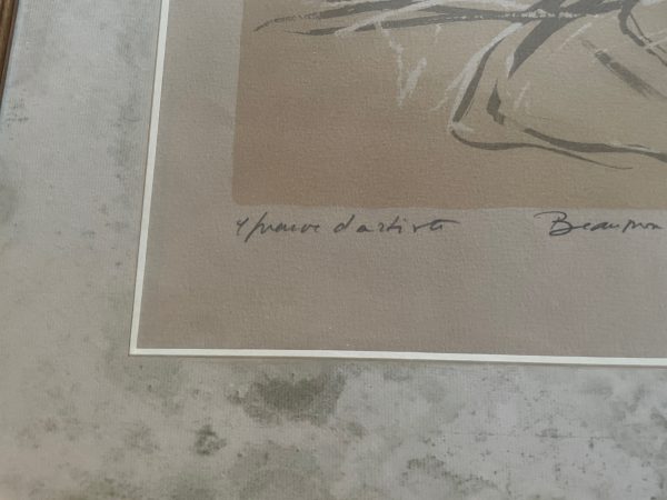 Prova d'artista incorniciata firmata Beaumont en Auge Normandia-Epreuve d'artiste encadrée signée Beaumont en Auge Normandie – Image 5