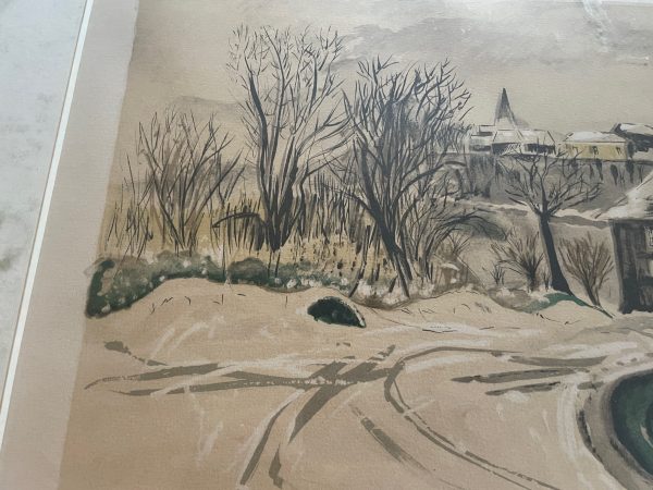 Prova d'artista incorniciata firmata Beaumont en Auge Normandia-Epreuve d'artiste encadrée signée Beaumont en Auge Normandie – Image 6