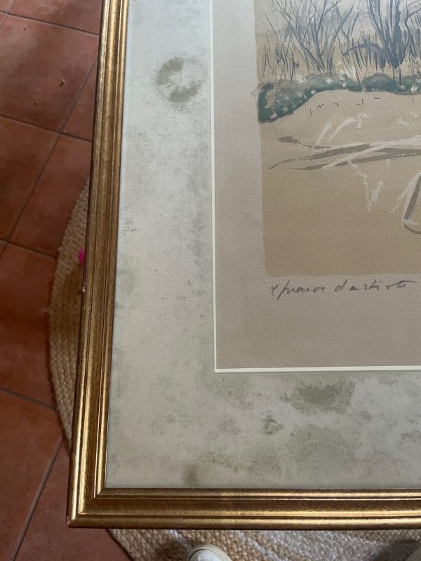 Prova d'artista incorniciata firmata Beaumont en Auge Normandia-Epreuve d'artiste encadrée signée Beaumont en Auge Normandie – Image 10