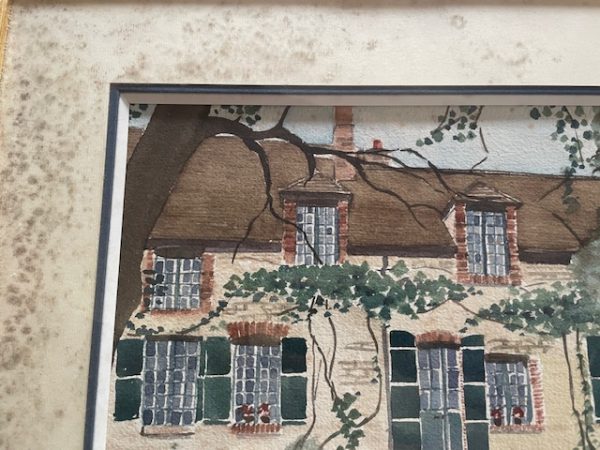 Acquerello incorniciato - Casa - Normandia - Firmato-Aquarelle encadrée - Maison- Normandie- Signée – Image 7