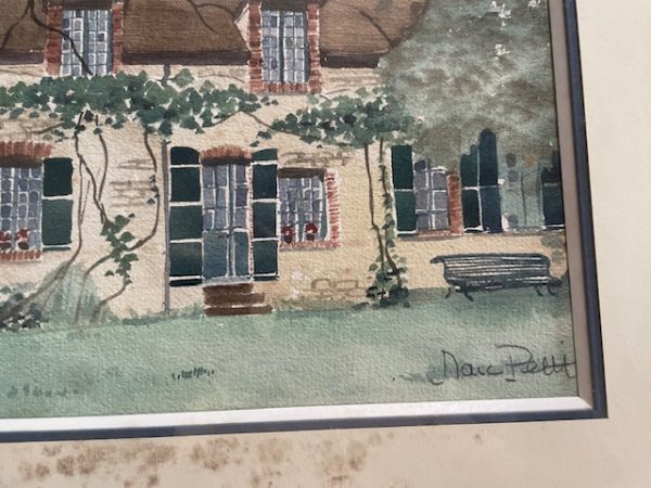 Acquerello incorniciato - Casa - Normandia - Firmato-Aquarelle encadrée - Maison- Normandie- Signée – Image 9