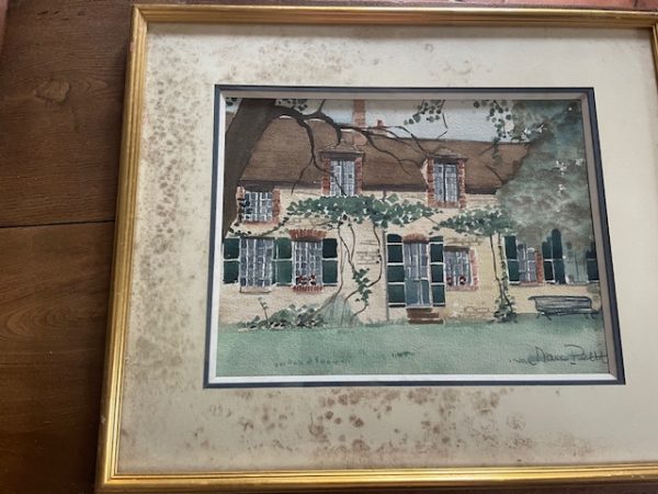 Acquerello incorniciato - Casa - Normandia - Firmato-Aquarelle encadrée - Maison- Normandie- Signée – Image 2