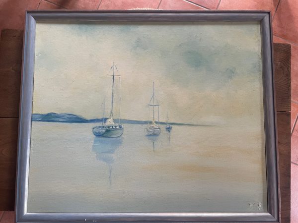 Olio su tela con cornice - Marina - Francia-Huile sur toile encadrée - Marine - France – Image 7