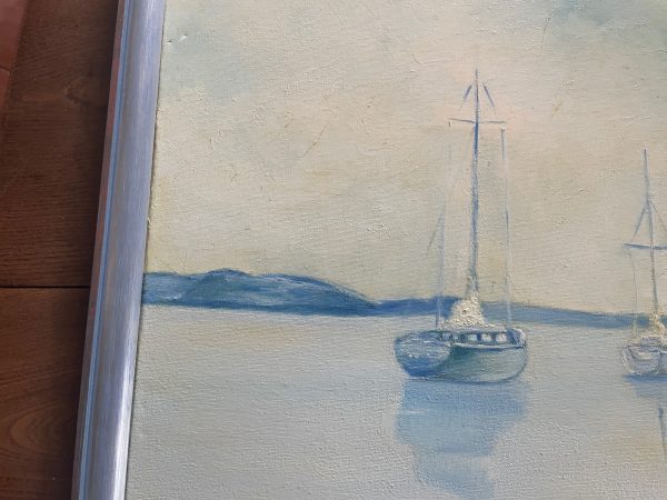 Olio su tela con cornice - Marina - Francia-Huile sur toile encadrée - Marine - France – Image 2