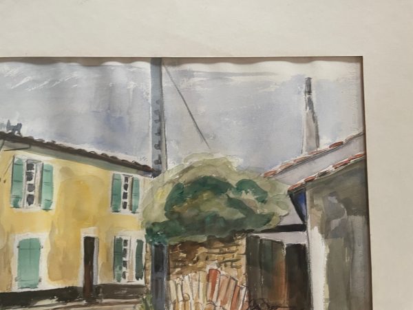 Acquerello con cornice Dante Donzelli (1909-1999) Ile de Ré Francia-Aquarelle encadrée Dante Donzelli (1909-1999) Ile de Ré France – Image 6