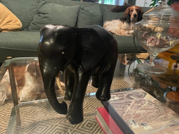 Elefante in legno intagliato - ebano-Eléphant en bois sculpté-ébène – Image 8