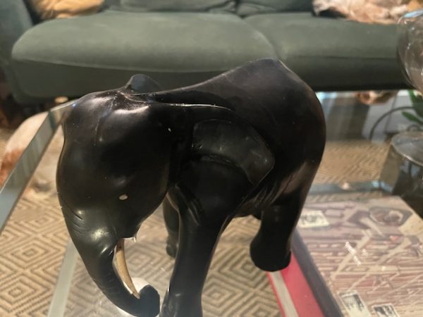 Elefante in legno intagliato - ebano-Eléphant en bois sculpté-ébène – Image 7