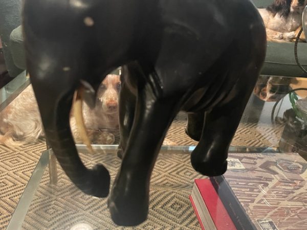 Elefante in legno intagliato - ebano-Eléphant en bois sculpté-ébène – Image 3