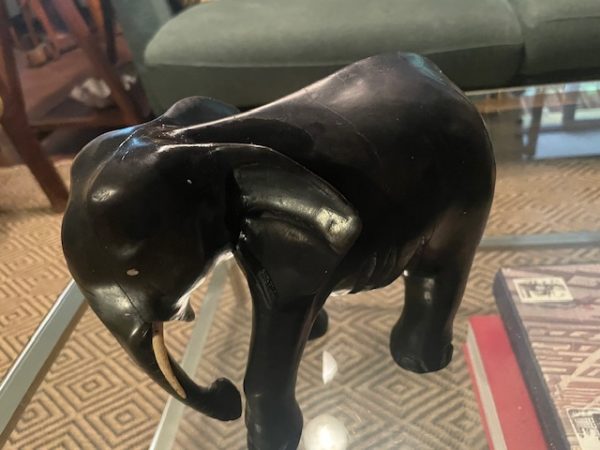 Elefante in legno intagliato - ebano-Eléphant en bois sculpté-ébène – Image 2