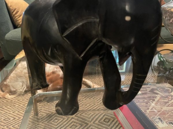 Elefante in legno intagliato - ebano-Eléphant en bois sculpté-ébène – Image 9