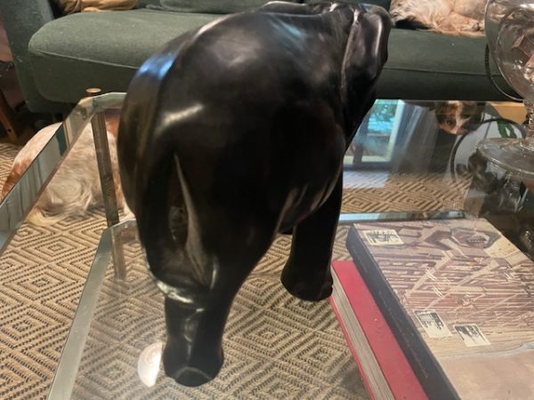 Elefante in legno intagliato - ebano-Eléphant en bois sculpté-ébène – Image 6