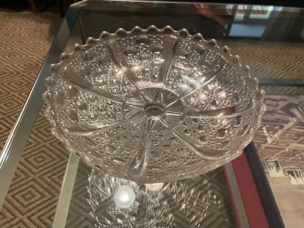 Tazza di caramelle su piedistallo in vetro stampato-Coupe drageoir sur piedouche en verre moulé – Image 5