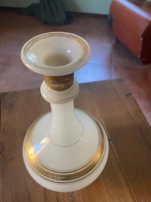 Bottiglia in opalino bianco con finiture in oro - Napoleone III-Flacon en opaline blanche avec liserés dorés - Napoléon III – Image 3