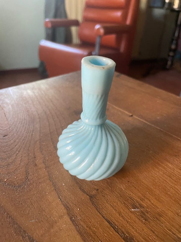 Vaso da fiera in opalino blu - Francia-vase en opaline de foire bleue - France – Image 2