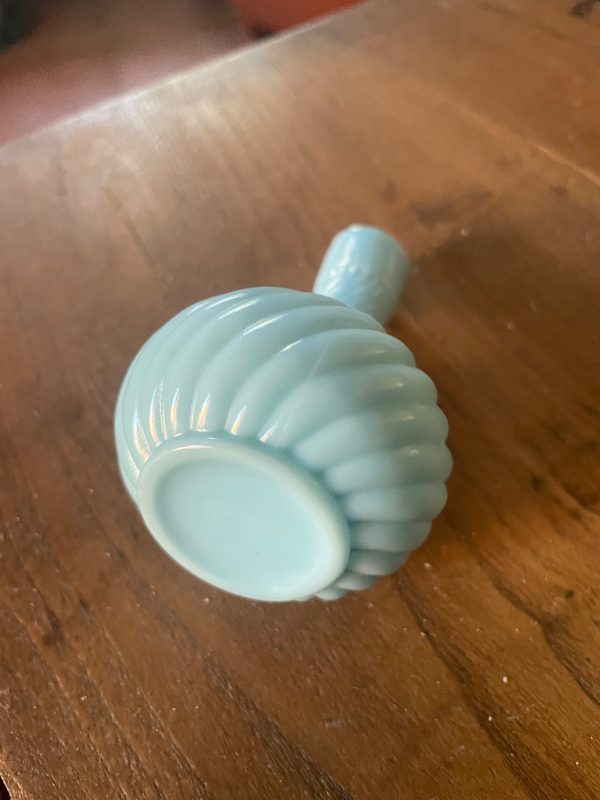 Vaso da fiera in opalino blu - Francia-vase en opaline de foire bleue - France – Image 4