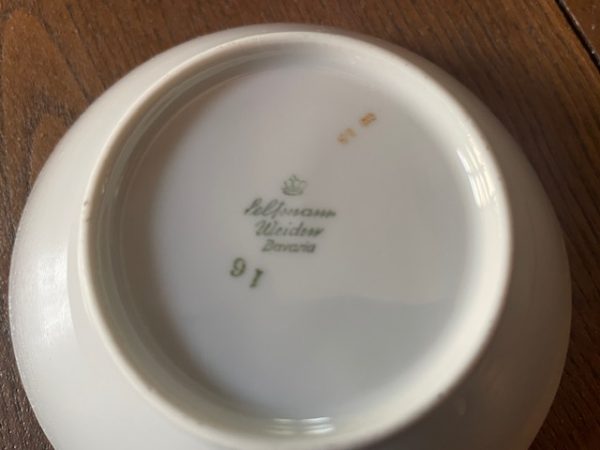 Set di frutta in porcellana bianca e oro bavarese-Service à fruits en porcelaine blanche et dorée de Baviere – Image 3