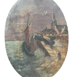 Marina su legno Francia XIX secolo-Marine sur bois France 19ème siècle