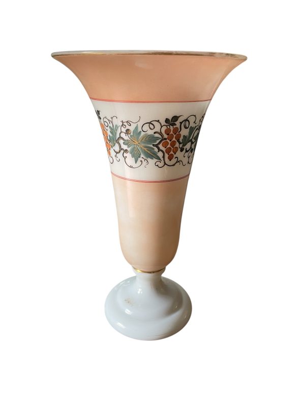 Vaso di cristallo opalino Napoleone III Francia-Vase en cristal opalin Napoléon III France