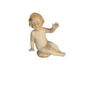 Figurine en porcelaine allemande chérubin-Figurina di cherubino in porcellana tedesca