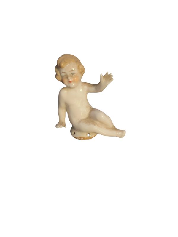 Figurine en porcelaine allemande chérubin-Figurina di cherubino in porcellana tedesca