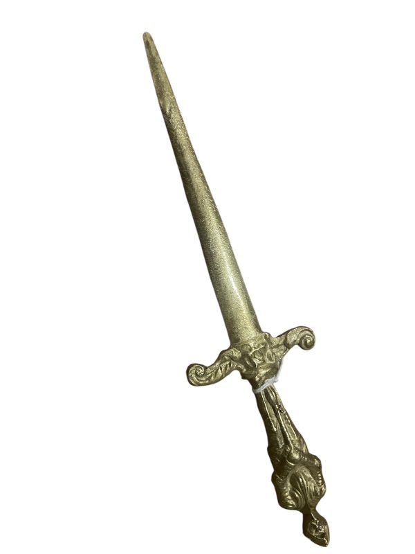Coupe papier en bronze avec chevalier en armure - Tagliacarte in bronzo con cavaliere in armatura