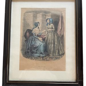 Incisione incorniciata di moda parigina del XIX secolo-Gravure de mode parisienne encadrée 19ème siècle